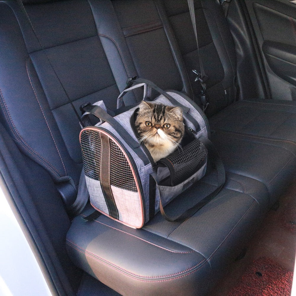 Multi-functional Folding Pet Travel Carrier - Car Seat Basket & Portable Bag for Dogs & Cats