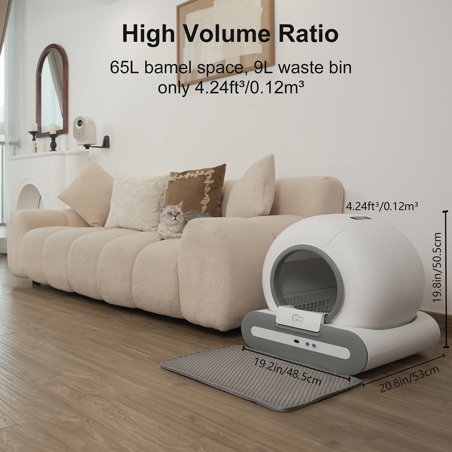 Smart Self-Cleaning Cat Litter Box – Automatic WiFi Control & 65L Waste Bin (UK Plug) - TailAura