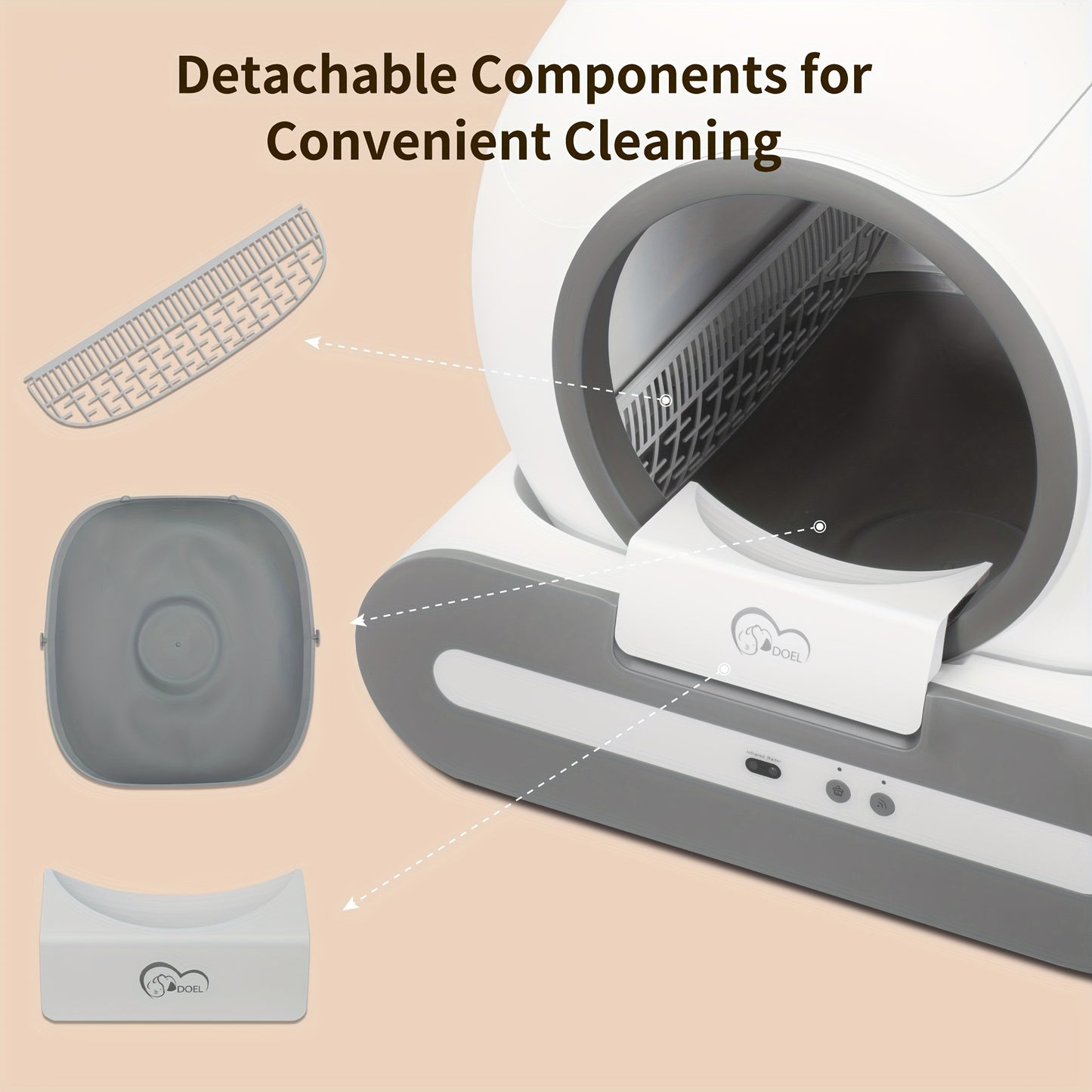 Smart Self-Cleaning Cat Litter Box – Automatic WiFi Control & 65L Waste Bin (UK Plug) - TailAura