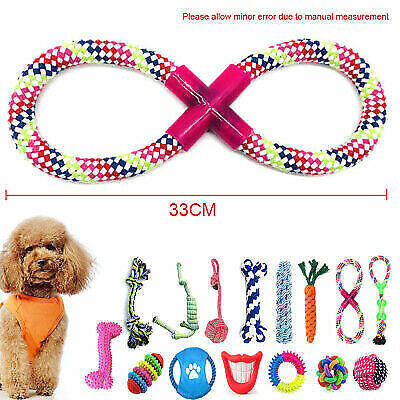15× Tough Dog Toys Bundle – Rope Chew Toys, Knot Balls & Squeakers for Puppies and Dogs - TailAura