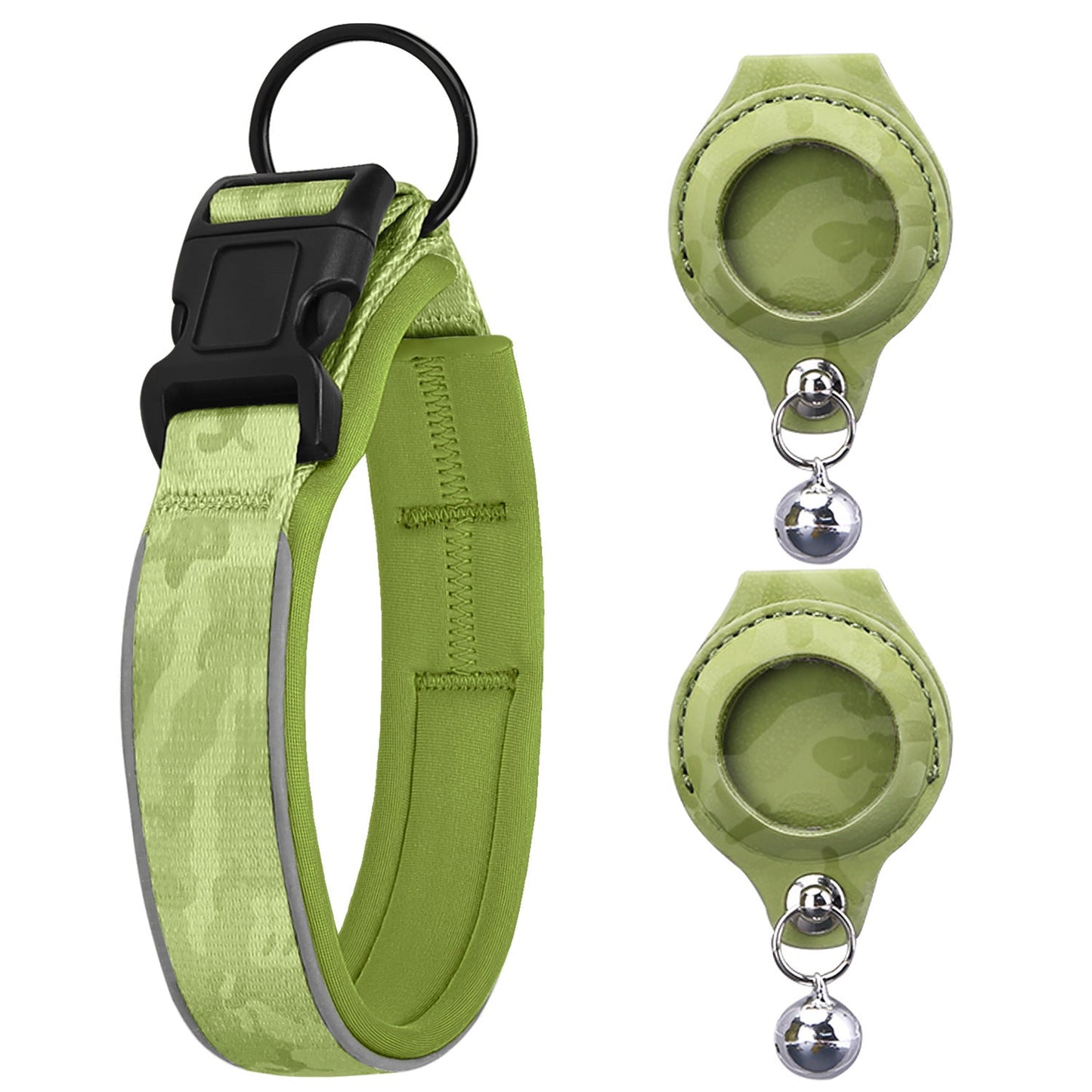 Air tag Compatible Pet Collar with Protective Case - Nylon & Secure Fit for Dogs & Cats (Clear, highlights compatibility, material, and target pets) - TailAura