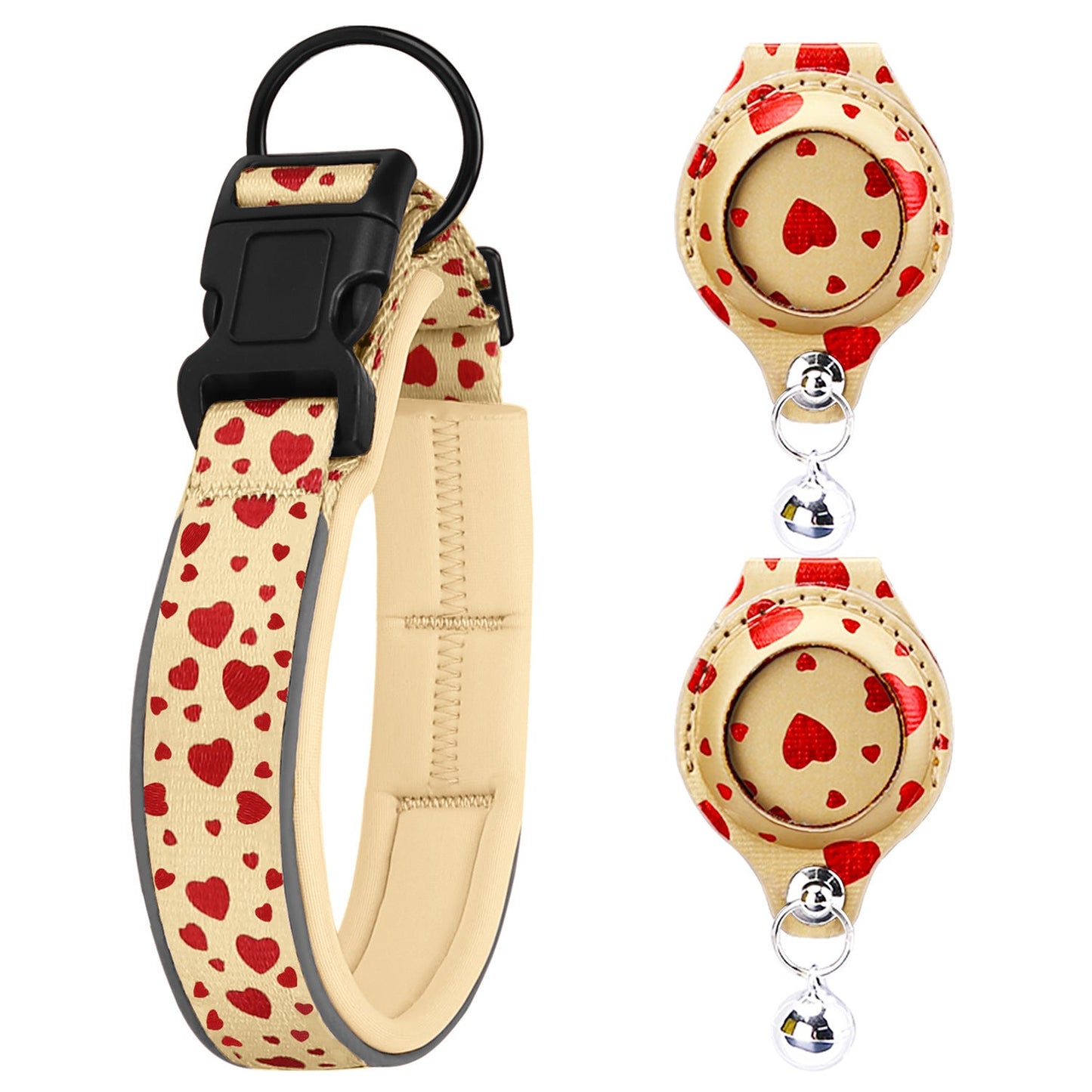 Air tag Compatible Pet Collar with Protective Case - Nylon & Secure Fit for Dogs & Cats (Clear, highlights compatibility, material, and target pets) - TailAura