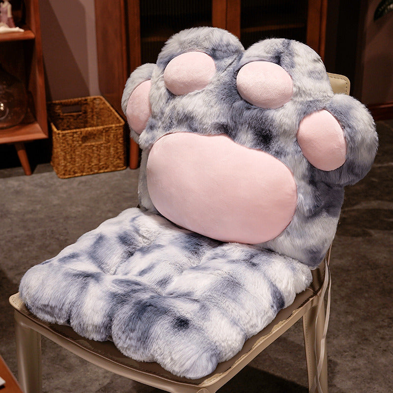 Cat Paw Backrest Cushion – Thickened Plush Seat Pad with Integrated Support for Cats, Dogs and Humans - TailAura