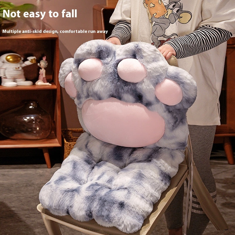 Cat Paw Backrest Cushion – Thickened Plush Seat Pad with Integrated Support for Cats, Dogs and Humans - TailAura