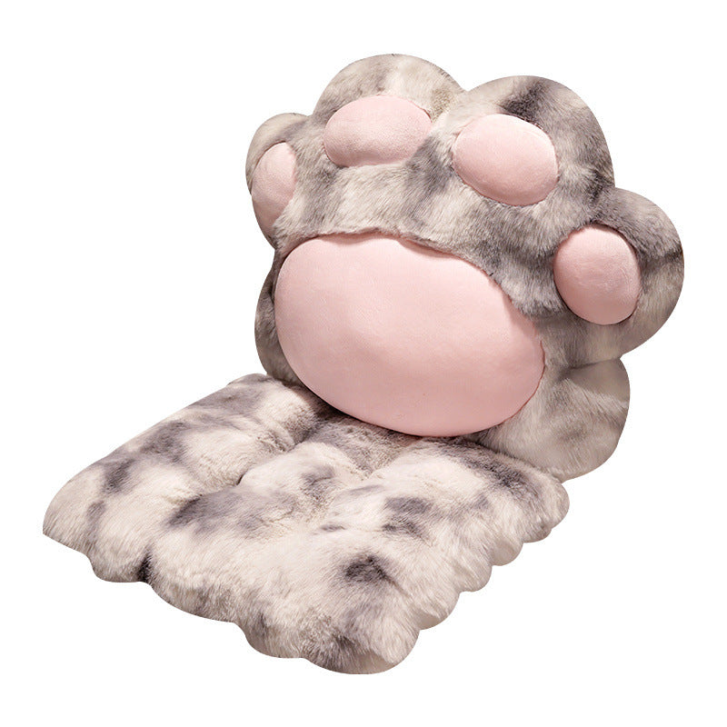 Cat Paw Backrest Cushion – Thickened Plush Seat Pad with Integrated Support for Cats, Dogs and Humans - TailAura