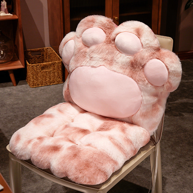 Cat Paw Backrest Cushion – Thickened Plush Seat Pad with Integrated Support for Cats, Dogs and Humans - TailAura