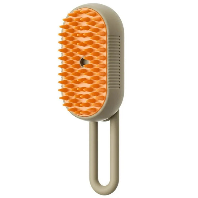 3-in-1 Electric Steam Brush – Grooming, Hair Removal & Massage for Cats & Dogs - TailAura