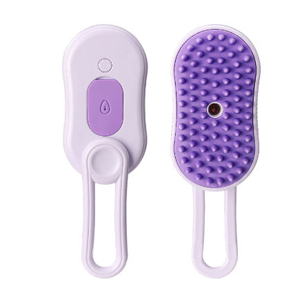 3-in-1 Electric Steam Brush – Grooming, Hair Removal & Massage for Cats & Dogs - TailAura
