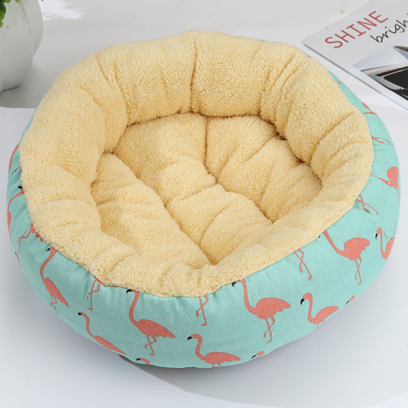 Cosy Round Pet Bed for Cats & Small Dogs – Winter Warmth - TailAura