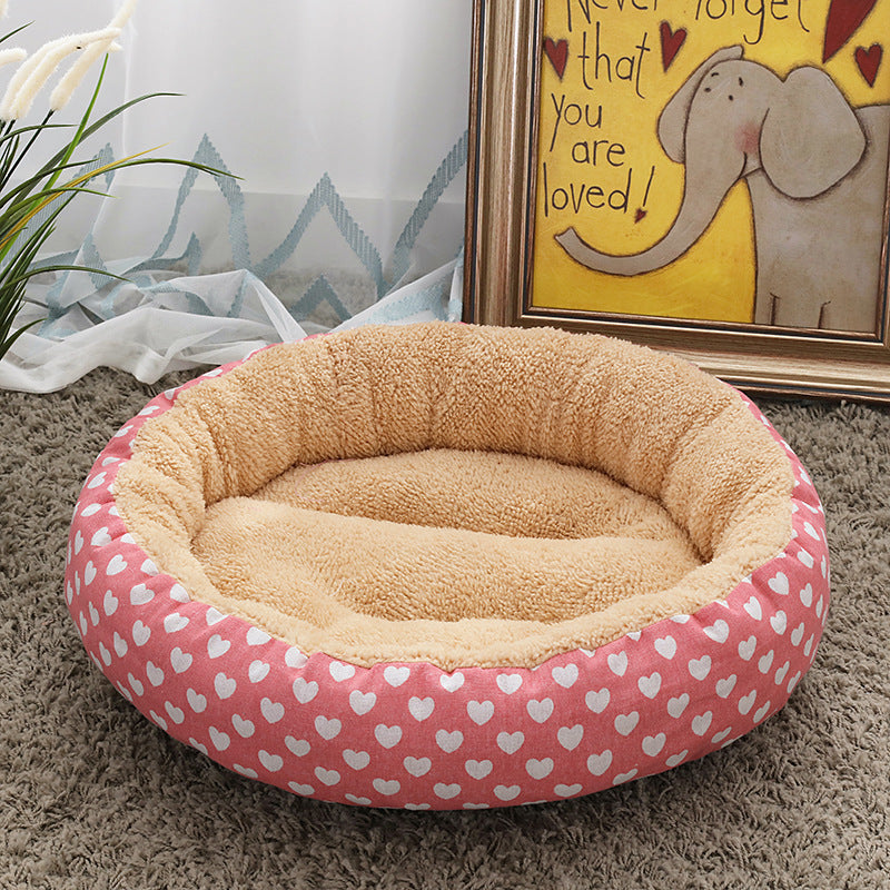 Cosy Round Pet Bed for Cats & Small Dogs – Winter Warmth - TailAura