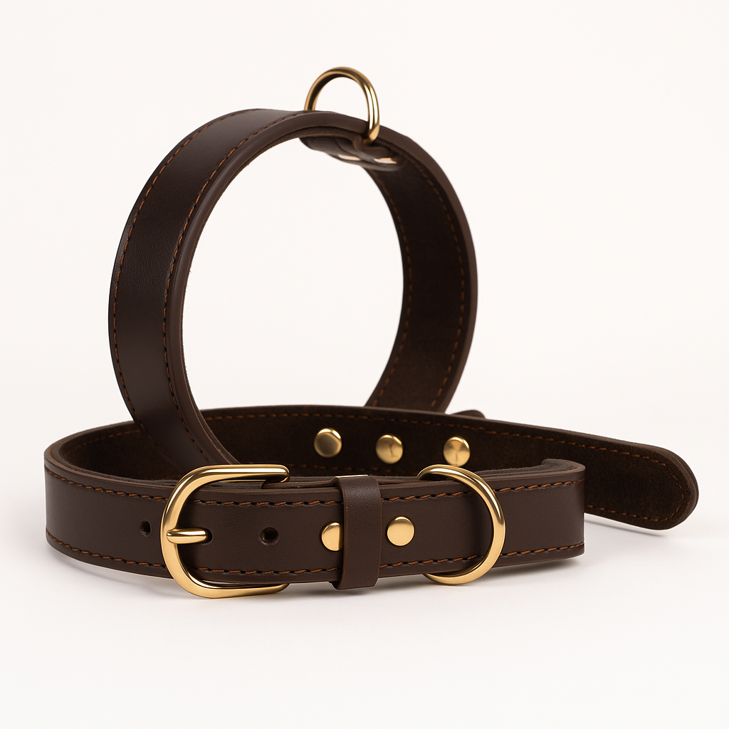Premium Leather Dog Collar – Adjustable Cowhide & PU Collar for Small, Medium & Large Dogs - TailAura