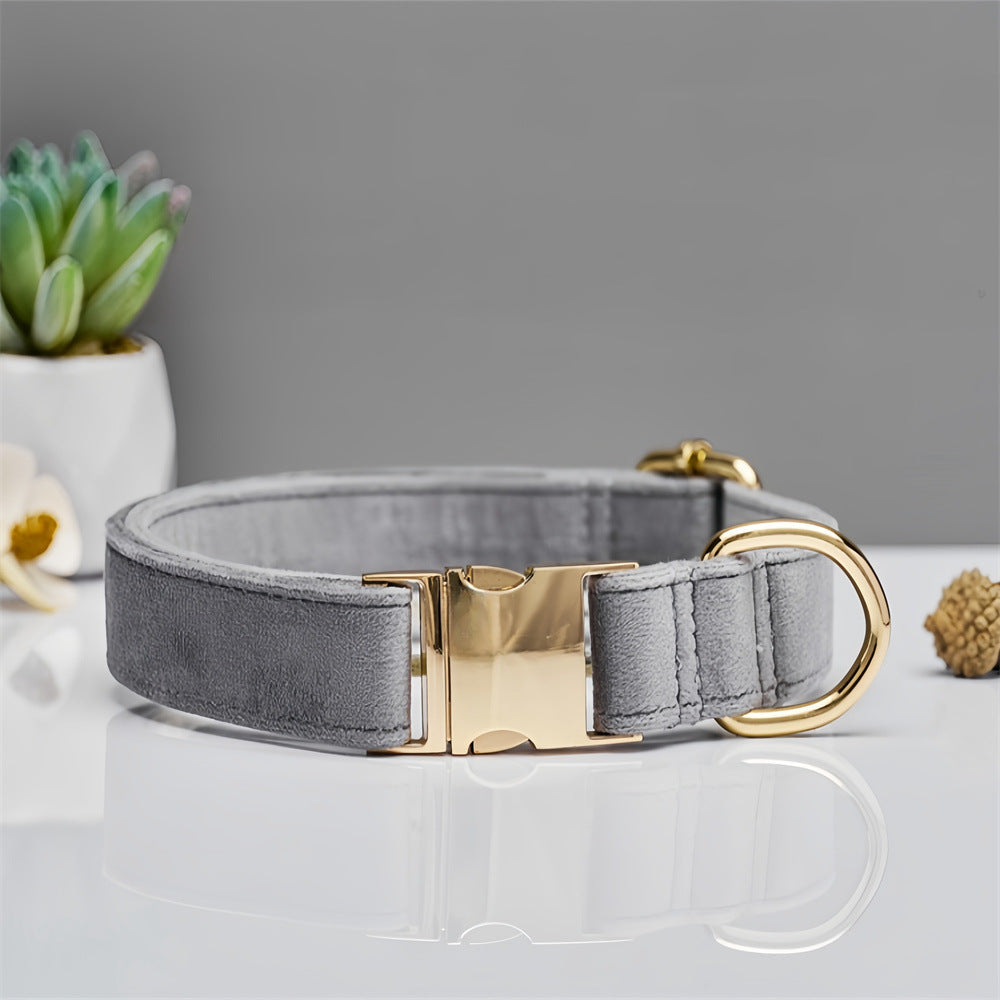 Solid Colour Pet Collar & Leash Set – Simple Polyester Dog Collar with Matching Lead for Everyday Walks - TailAura