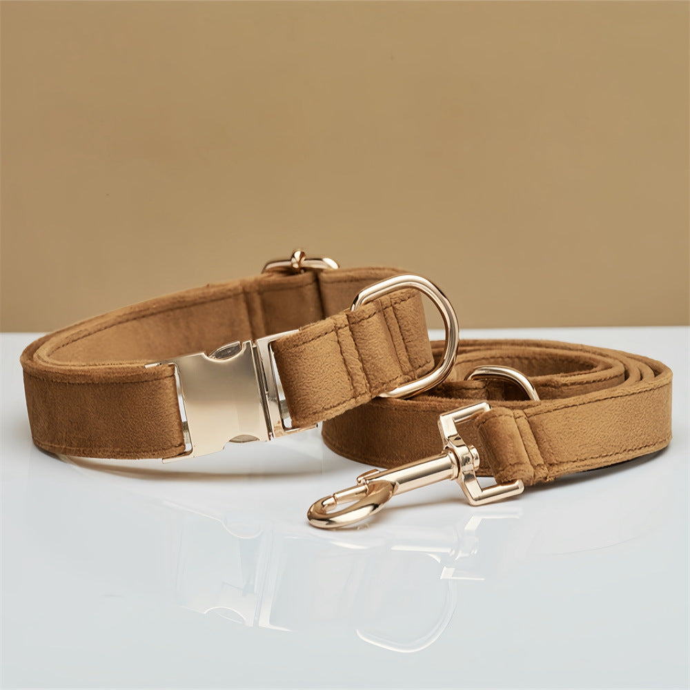 Solid Colour Pet Collar & Leash Set – Simple Polyester Dog Collar with Matching Lead for Everyday Walks - TailAura