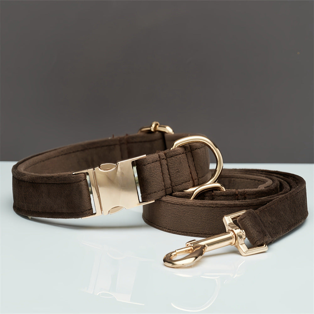 Solid Colour Pet Collar & Leash Set – Simple Polyester Dog Collar with Matching Lead for Everyday Walks - TailAura
