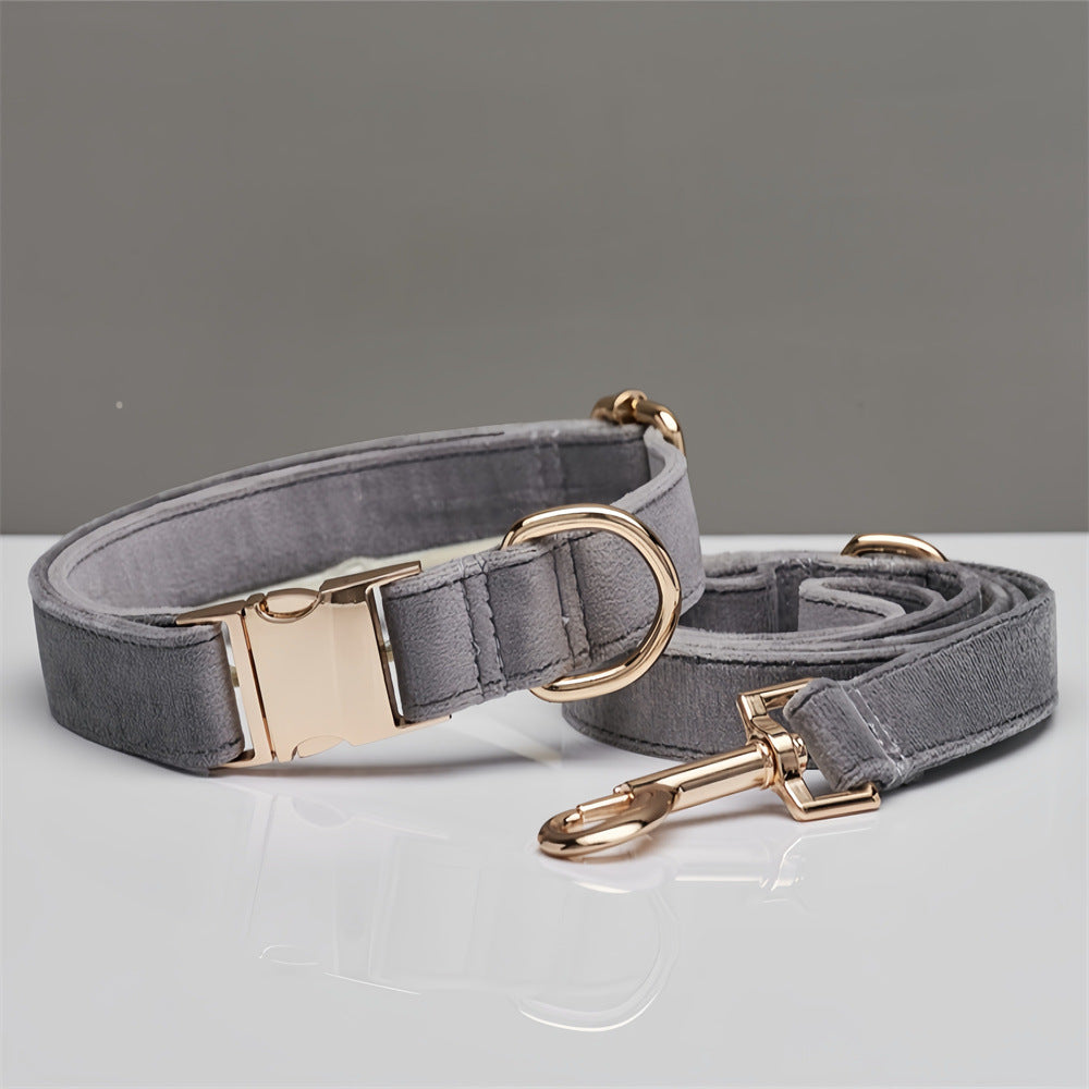 Solid Colour Pet Collar & Leash Set – Simple Polyester Dog Collar with Matching Lead for Everyday Walks - TailAura