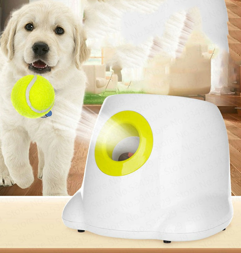Automatic Dog Ball Launcher – Adjustable Fetch Machine with Mini Tennis Ball - TailAura