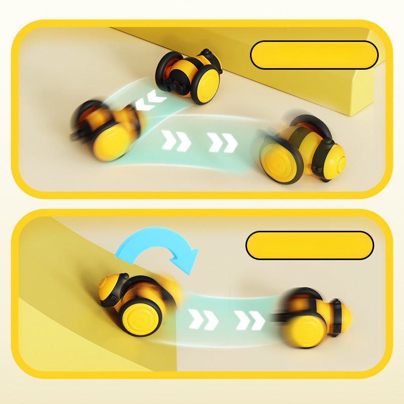 Electric Bee Cat Toy Interactive Moving Car with Feather Teaser - TailAura