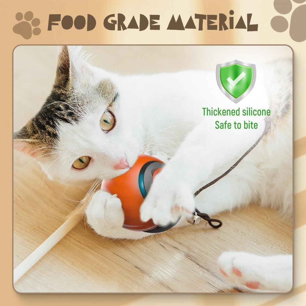 Interactive Smart Rolling Pet Ball Self-Moving Toy with Touch Control for Cats & Dogs - TailAura