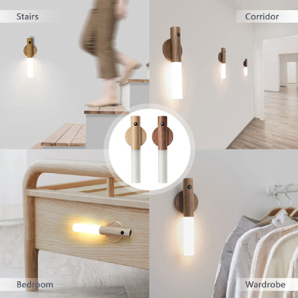 Magnetic Wooden LED Motion Sensor Light – Gentle Safety & Style for Your Pet's Home - TailAura