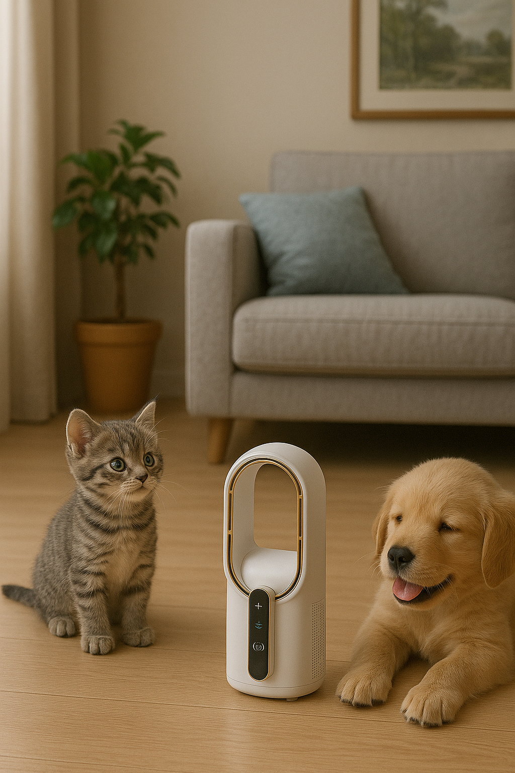 Bladeless Pet Cooling Fan – Quiet, Portable USB Fan for Cats & Dogs - TailAura