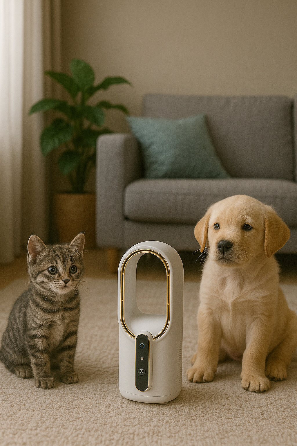 Bladeless Pet Cooling Fan – Quiet, Portable USB Fan for Cats & Dogs - TailAura