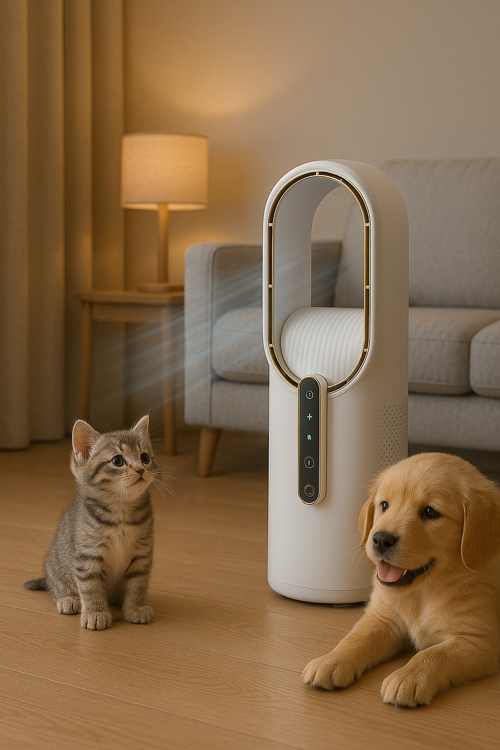 Bladeless Pet Cooling Fan – Quiet, Portable USB Fan for Cats & Dogs - TailAura