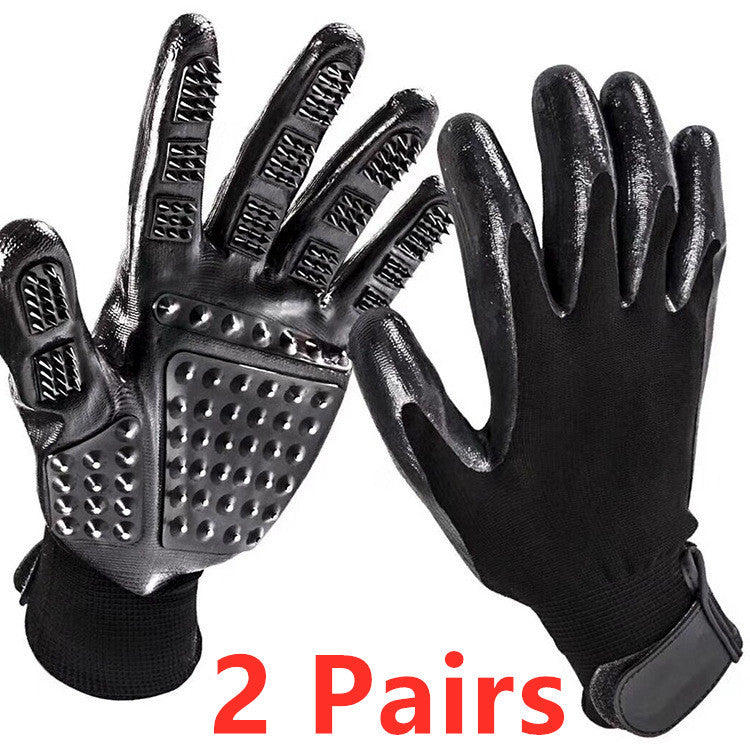 Pet Grooming & De-Shedding Glove Soft Rubber Massage Brush for Cats & Dogs | BUY 1 GET 1 FREE! - TailAura