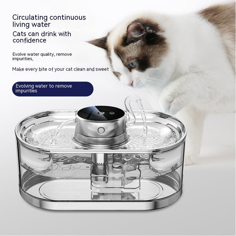 Pet Smart Water Dispenser Wireless, Rechargeable Hydration for Cats & Dogs - TailAura