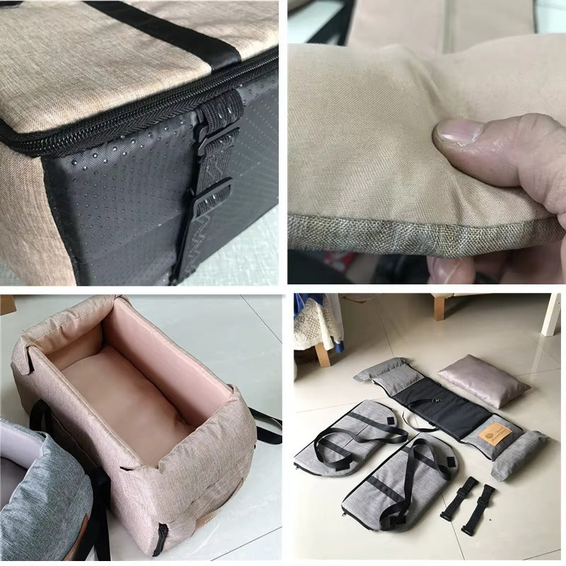 Portable Folding Pet Travel Bag – Soft Oxford Carrier for Cats & Small Dogs (Up to 5kg) - TailAura