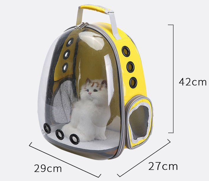 Portable Pet Puppy Backpack Carrier – Space Capsule Design with 360° Sightseeing Window, Lightweight & Breathable - TailAura