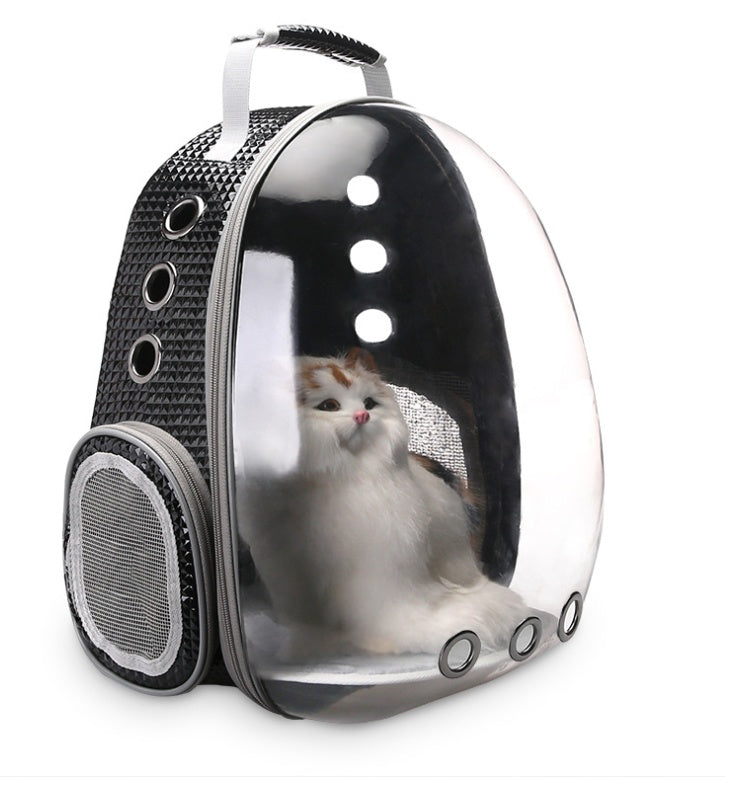 Portable Pet Puppy Backpack Carrier – Space Capsule Design with 360° Sightseeing Window, Lightweight & Breathable - TailAura