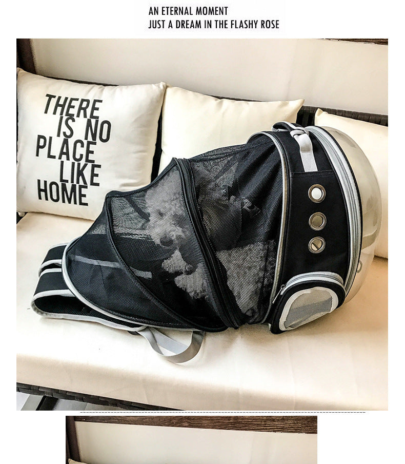 Portable Pet Puppy Backpack Carrier – Space Capsule Design with 360° Sightseeing Window, Lightweight & Breathable - TailAura