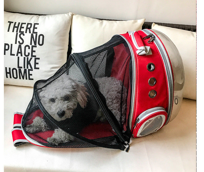 Portable Pet Puppy Backpack Carrier – Space Capsule Design with 360° Sightseeing Window, Lightweight & Breathable - TailAura