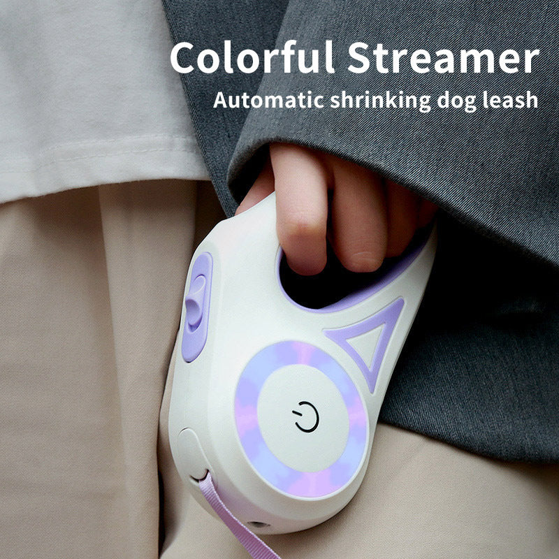 Retractable Dog Leash with Spotlight & Collar – Automatic Traction Rope for Small & Medium Dogs - TailAura