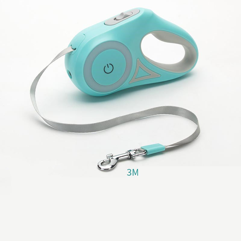 Retractable Dog Leash with Spotlight & Collar – Automatic Traction Rope for Small & Medium Dogs - TailAura