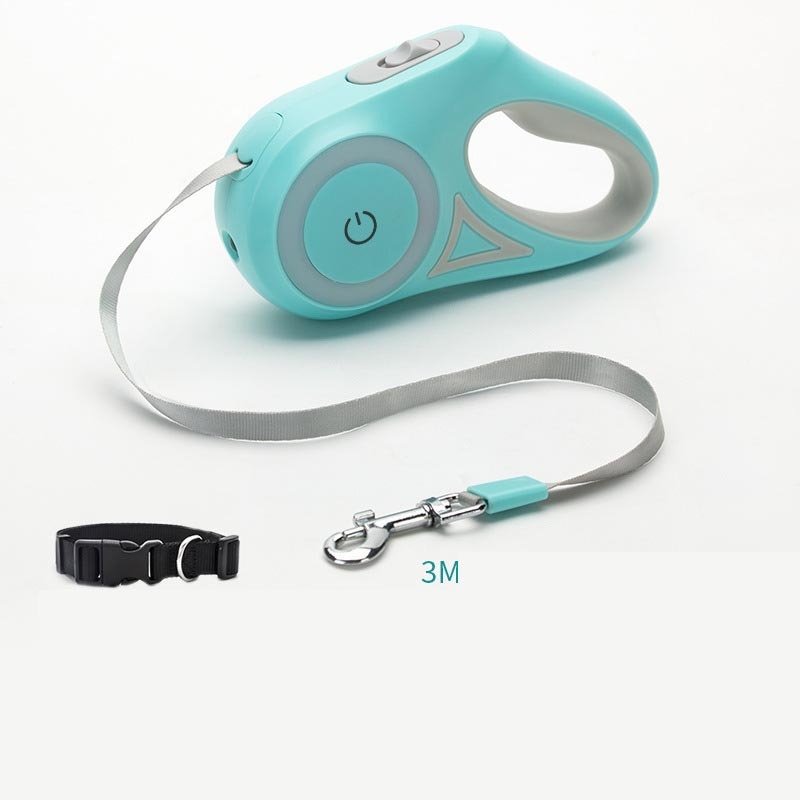 Retractable Dog Leash with Spotlight & Collar – Automatic Traction Rope for Small & Medium Dogs - TailAura