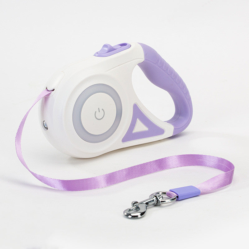 Retractable Dog Leash with Spotlight & Collar – Automatic Traction Rope for Small & Medium Dogs - TailAura