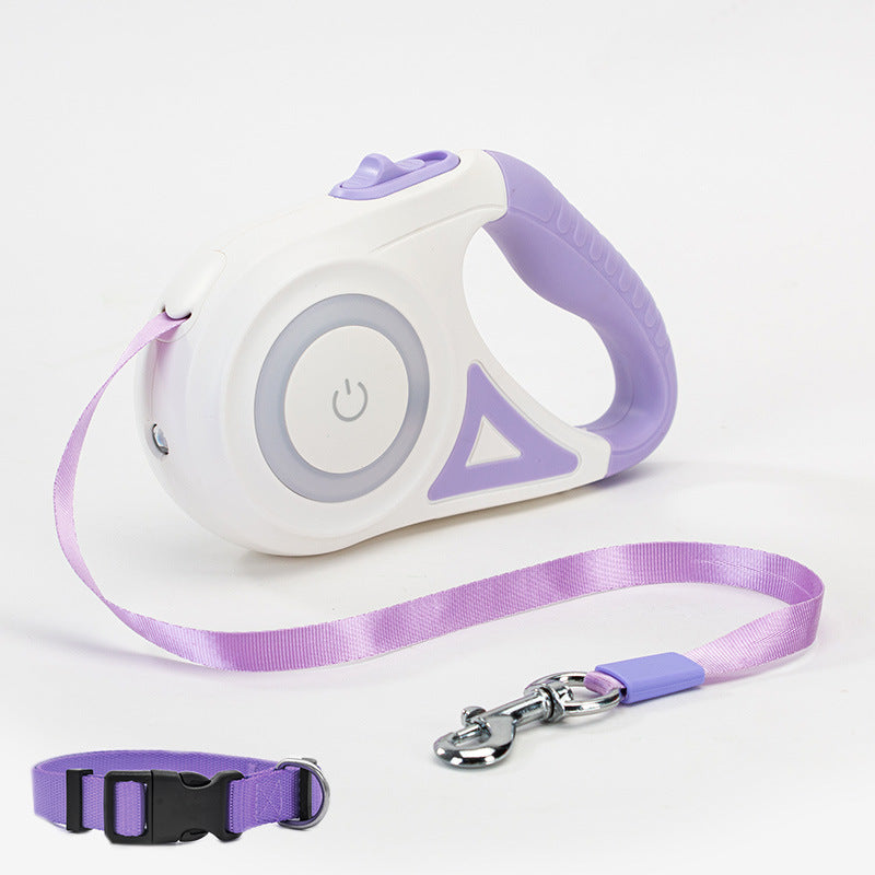 Retractable Dog Leash with Spotlight & Collar – Automatic Traction Rope for Small & Medium Dogs - TailAura
