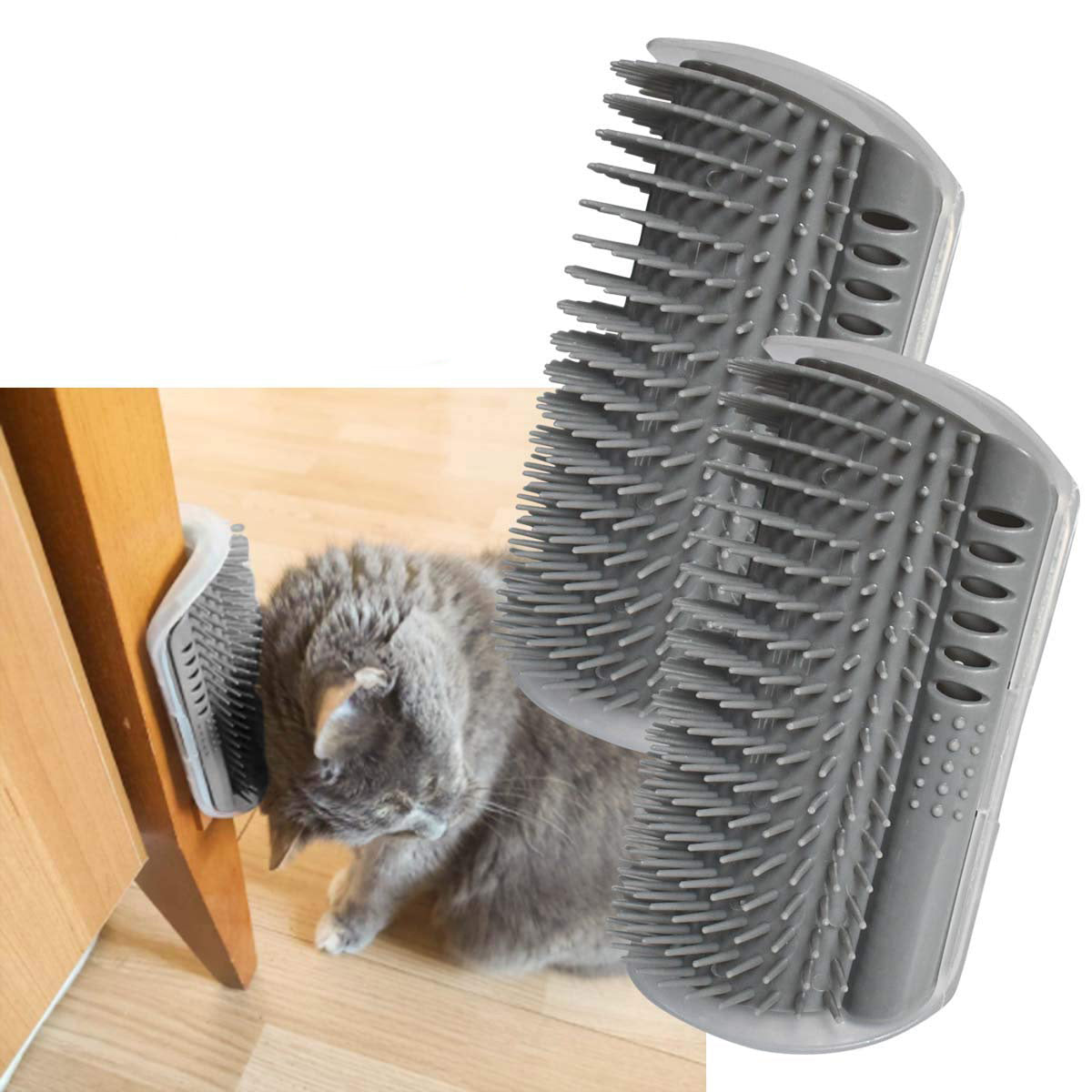 4-Pack Pet Self-Grooming Corner Brush - Gentle Massager for Cats & Dogs - TailAura