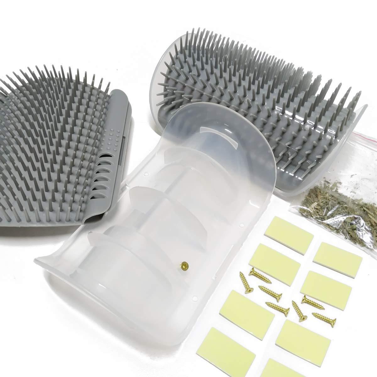 4-Pack Pet Self-Grooming Corner Brush - Gentle Massager for Cats & Dogs - TailAura