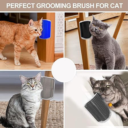 4-Pack Pet Self-Grooming Corner Brush - Gentle Massager for Cats & Dogs - TailAura