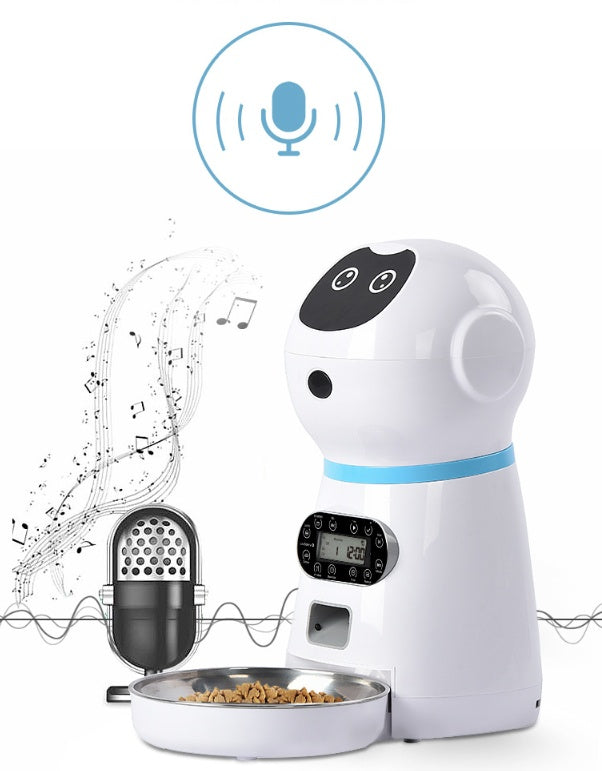 Smart Automatic Pet Feeder 2025 - Programmable Dry Food Dispenser with Voice Recorder & Anti-Jam System - TailAura