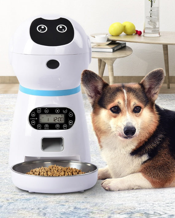 Smart Automatic Pet Feeder 2025 - Programmable Dry Food Dispenser with Voice Recorder & Anti-Jam System - TailAura