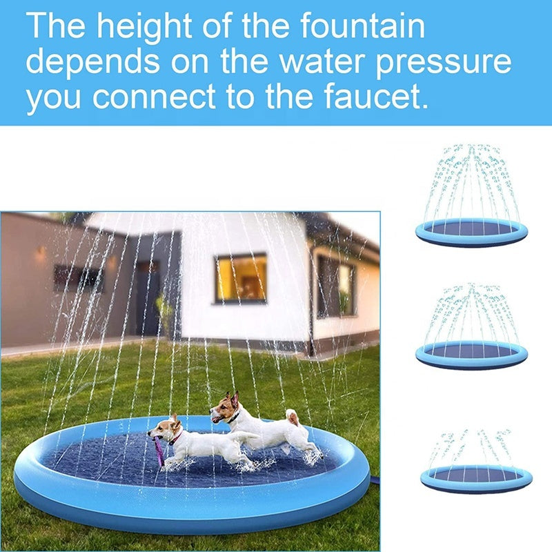Dog Sprinkler Splash Pad – Outdoor Anti-Slip Cooling Mat for Summer Fun - TailAura