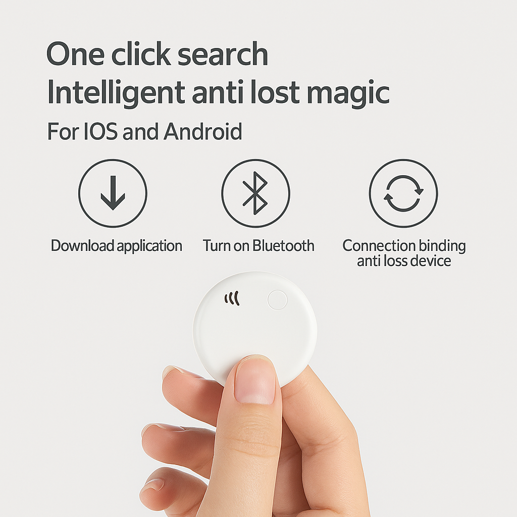 Smart Bluetooth Pet Anti-Lost Tracker – Compact Location Tracker for Pets, White - TailAura