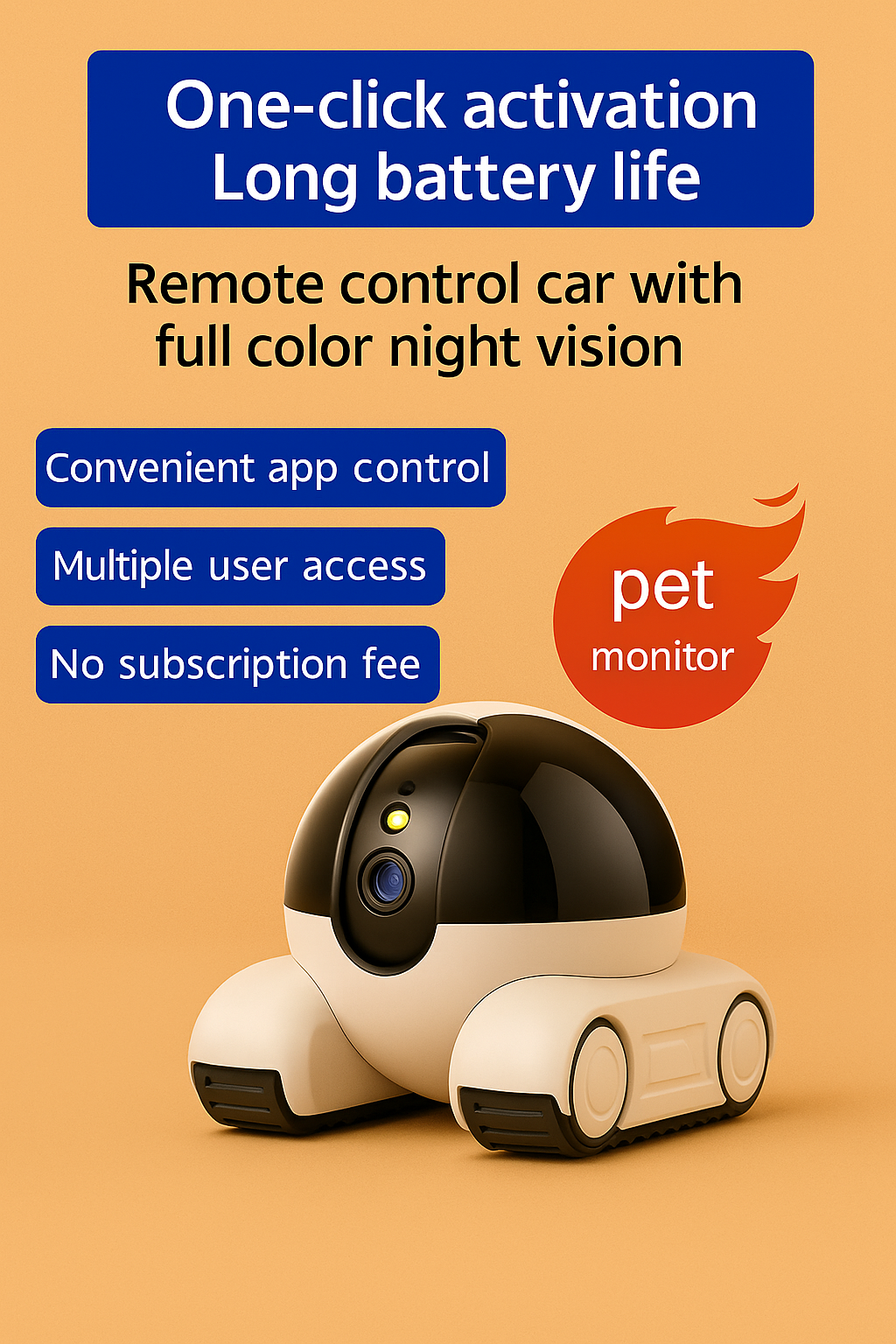Wireless Pet Camera – Remote Monitoring with Night Vision & Built-in Microphone - TailAura