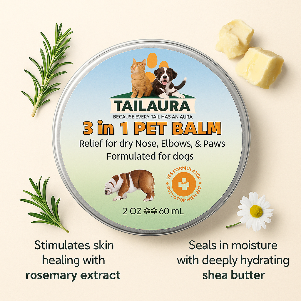 TailAura™ 3-in-1 Balm for Pets – Care for Paws, Nose & Skin (56.7g) - TailAura