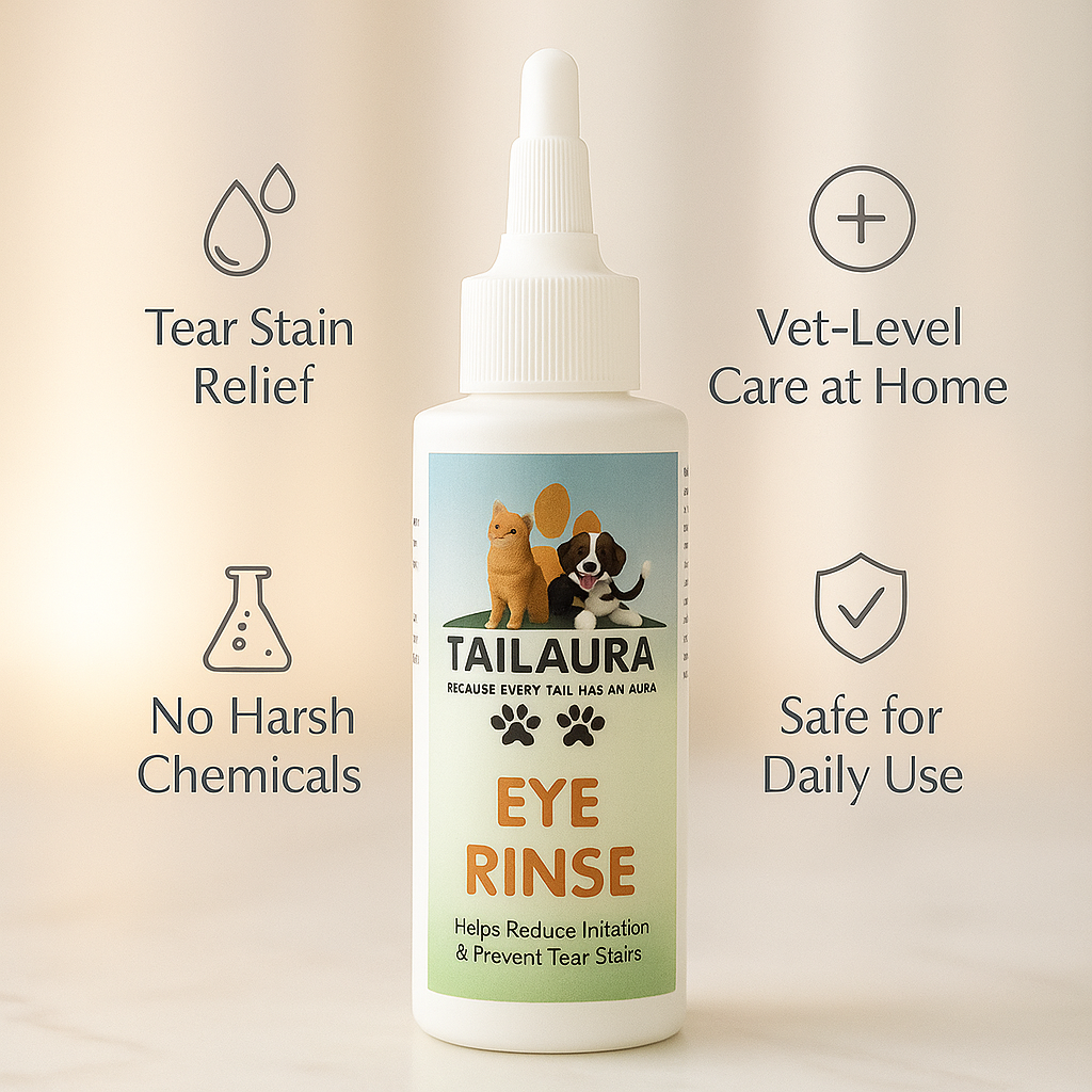 TailAura™ Canine Eye Care Rinse – Gentle Cleansing Solution for Dogs (148ml) - TailAura