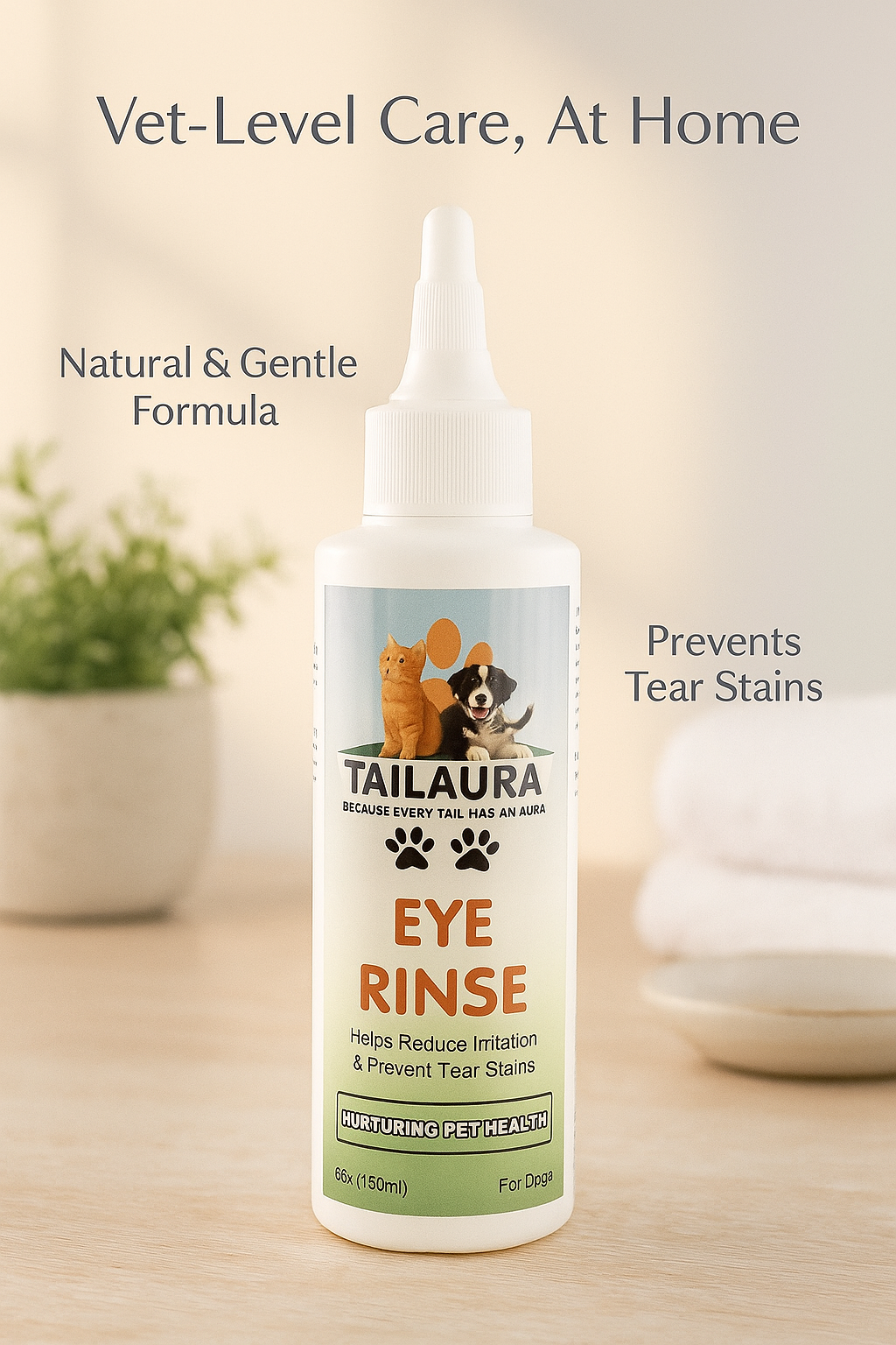 TailAura™ Canine Eye Care Rinse – Gentle Cleansing Solution for Dogs (148ml) - TailAura
