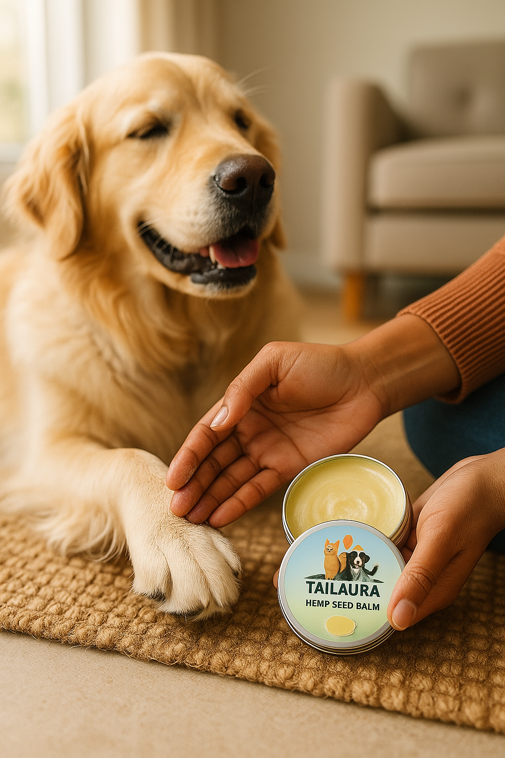 TailAura™ Restorative Hemp Seed Balm for Pets – Paw, Nose & Skin Therapy (56.7g) - TailAura